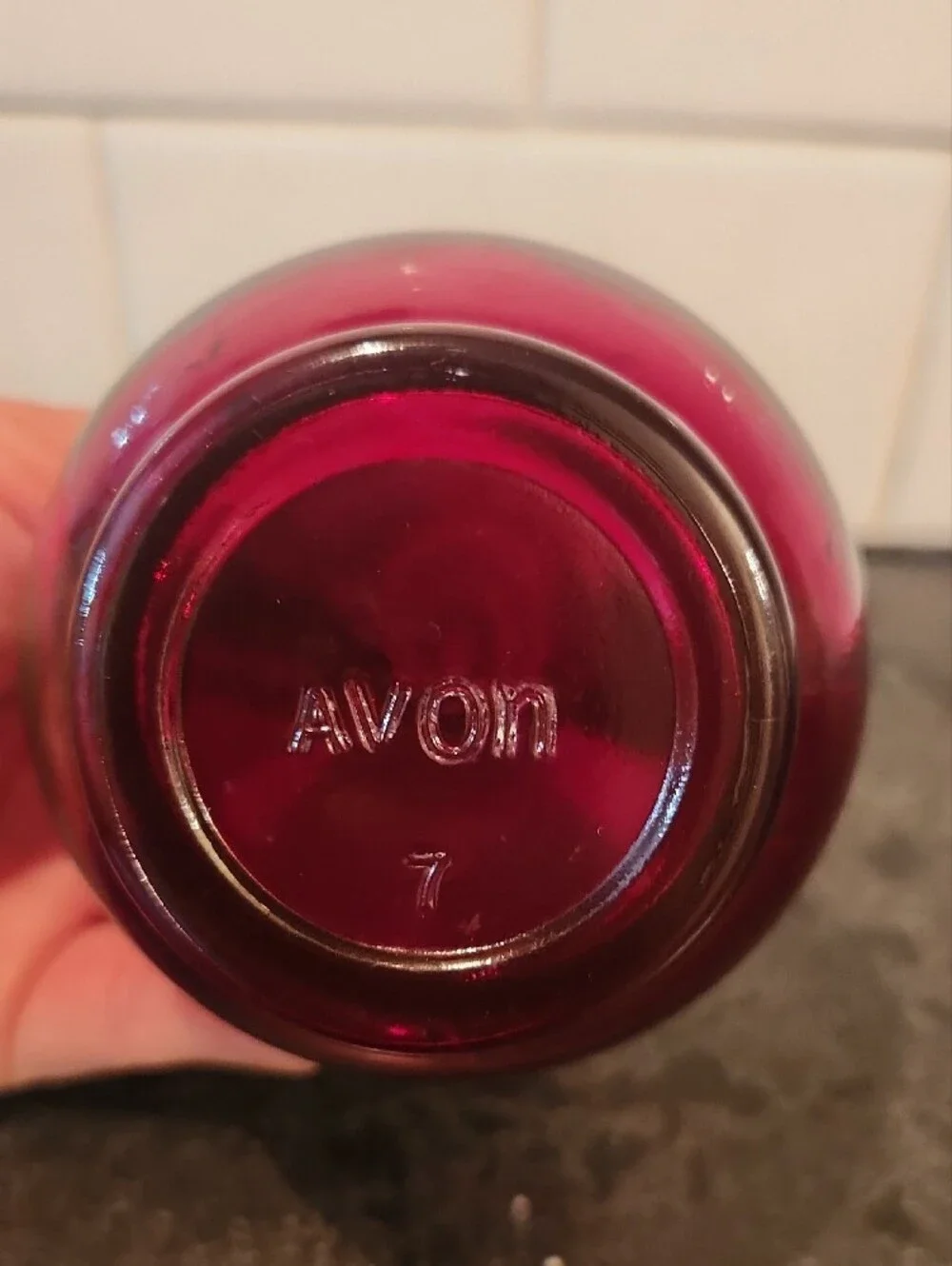 Avon Ruby Red Glass Cruet with Stopper